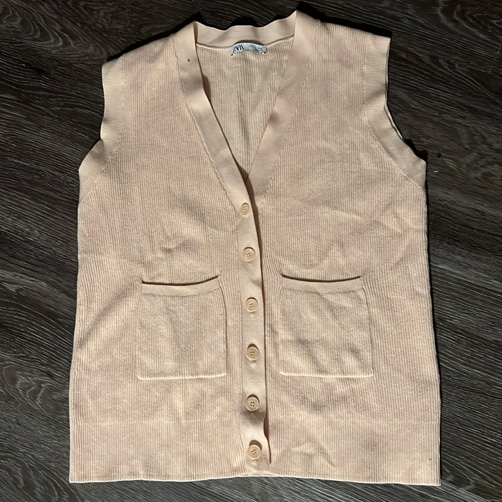 ZARA women’s V neck long vest